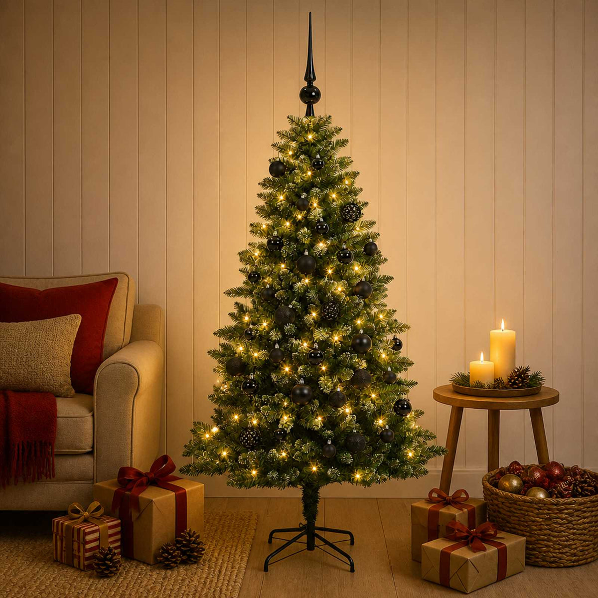 Dirbtinė Kalėdų eglutė su burbulais 150 cm 150 LED Šilta balta