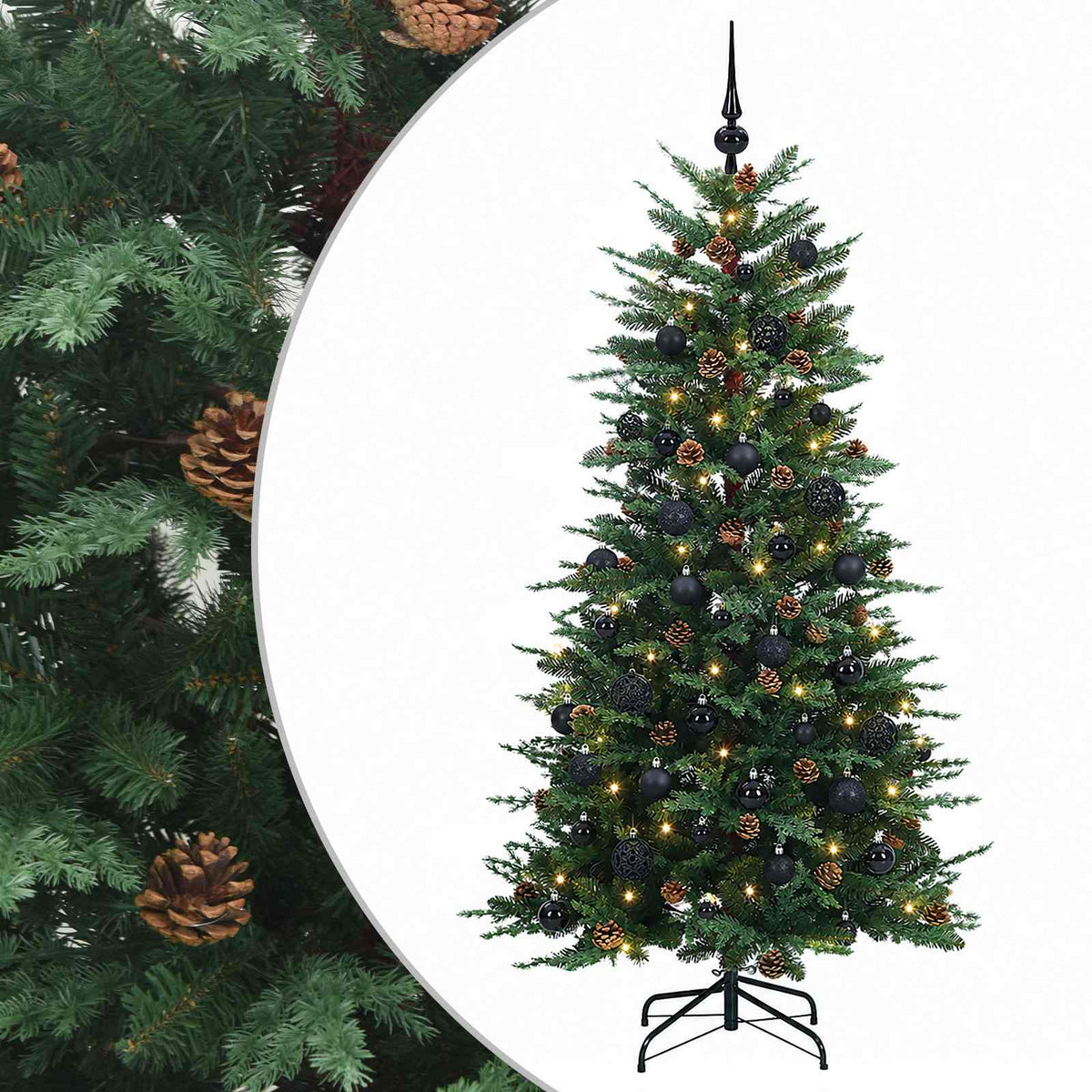 Dirbtinė Sulankstoma Kalėdų Eglutė 120 cm 150 LED Šilta balta