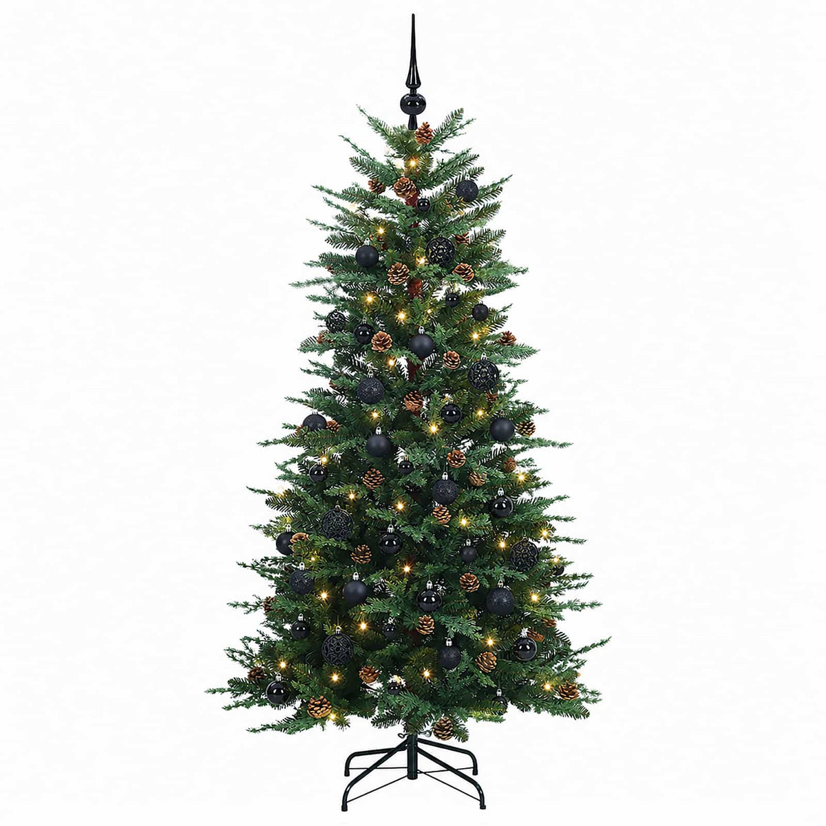 Dirbtinė Sulankstoma Kalėdų Eglutė 120 cm 150 LED Šilta balta
