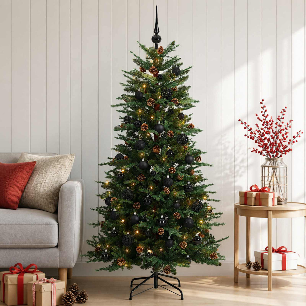 Dirbtinė Sulankstoma Kalėdų Eglutė 150 cm 150 LED Šilta balta