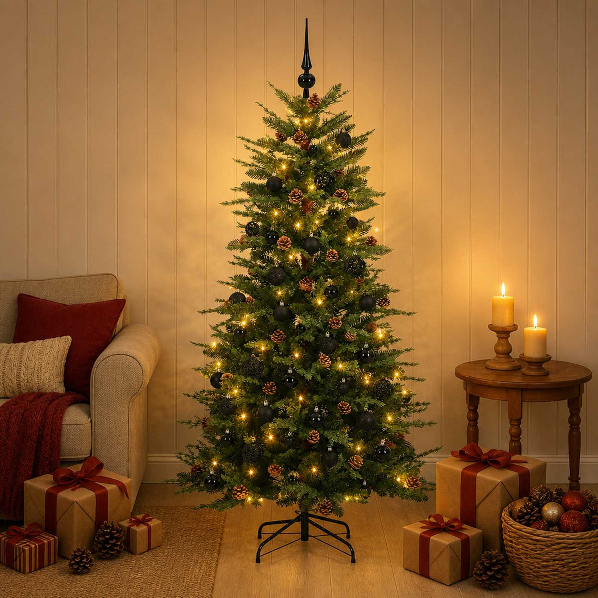 Dirbtinė Sulankstoma Kalėdų Eglutė 150 cm 150 LED Šilta balta
