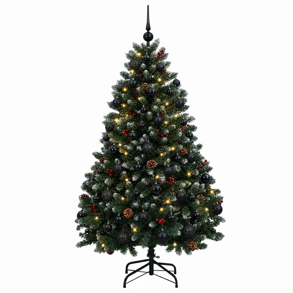 Dirbtinė Kalėdų eglutė, žalia, su žaisliukais 150 cm 150 LED
