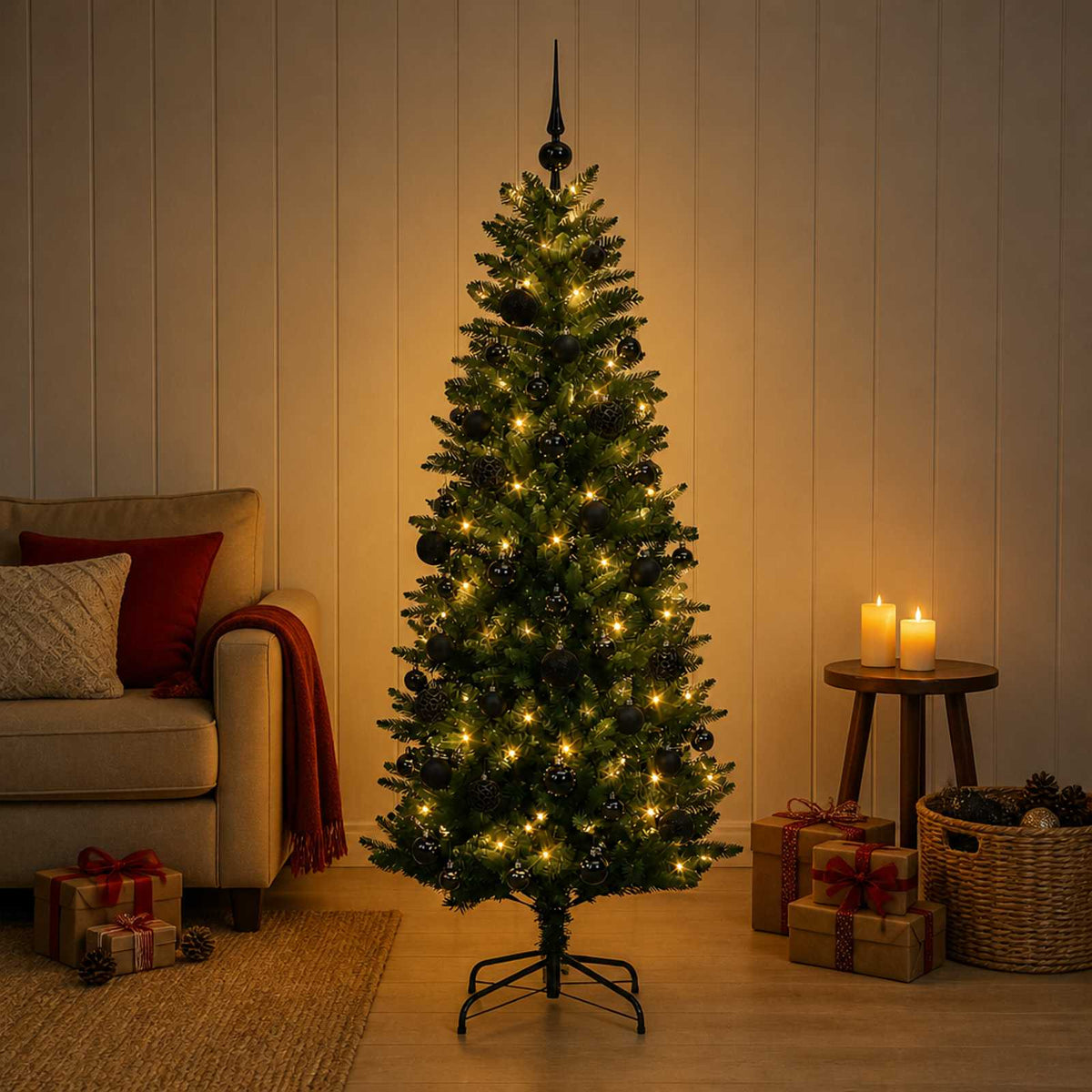 Dirbtinė Kalėdų eglutė su burbulais 150 cm 150 LED Šilta balta