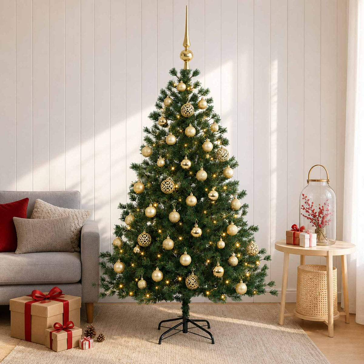Dirbtinė kalėdinė eglutė su rutuliuku 120 cm 150 LED