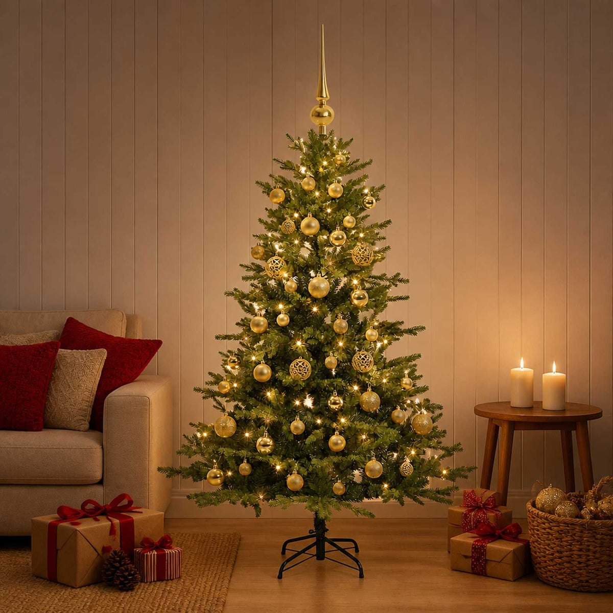 Dirbtinė kalėdinė eglutė su rutuliuku 150 cm 150 LED
