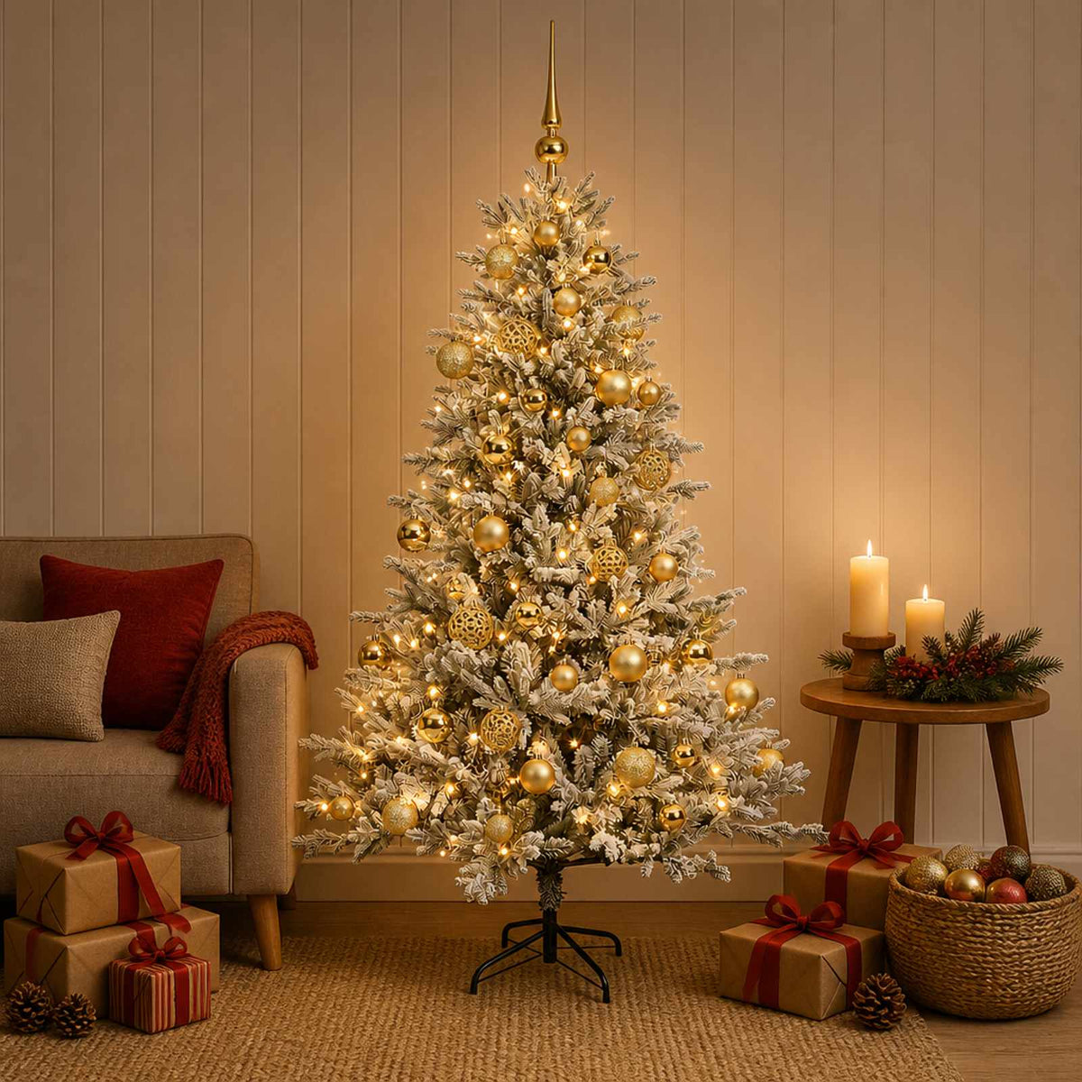 Dirbtinė Kalėdų eglutė su burbulais 150 cm 150 LED Šilta balta