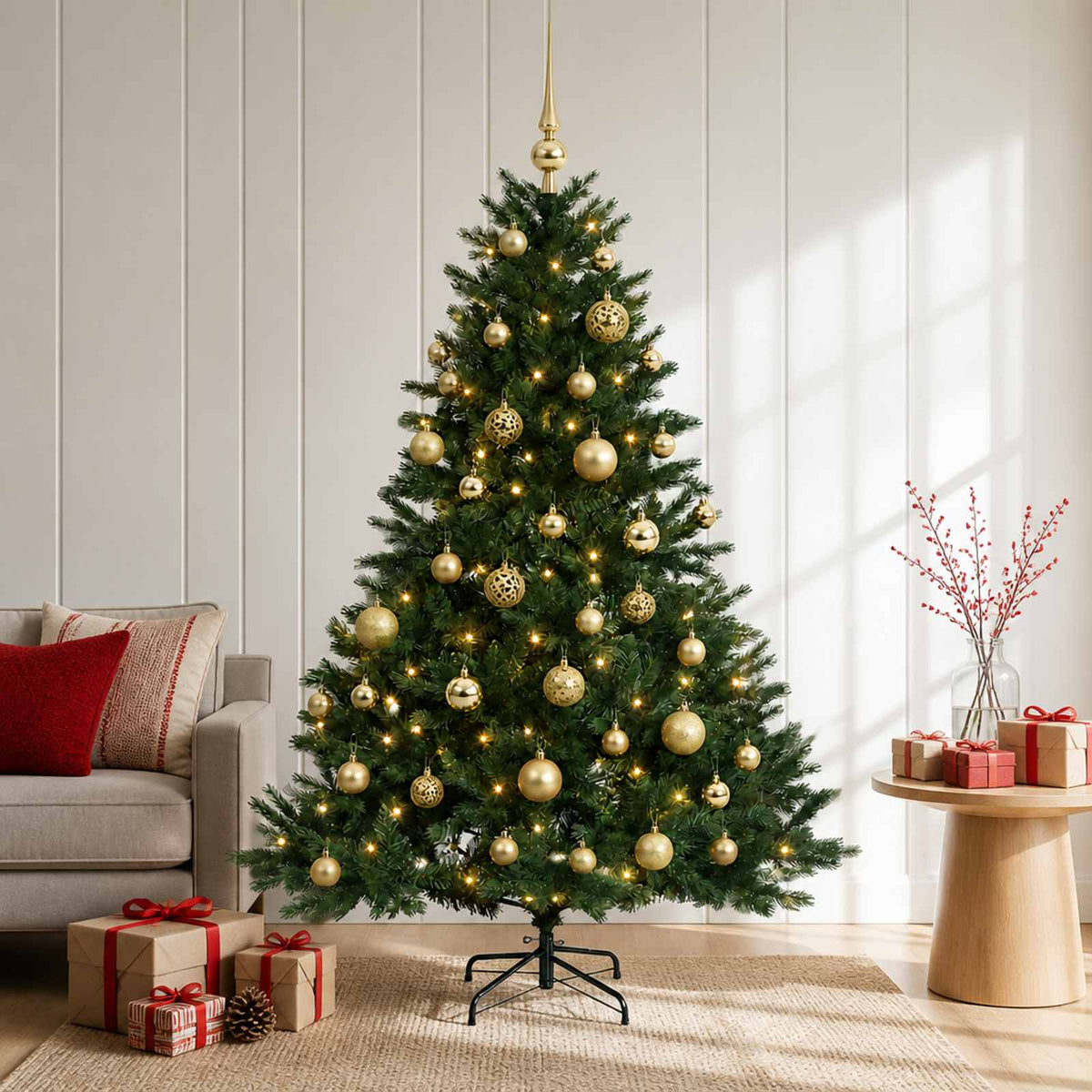 Dirbtinė kalėdinė eglutė su rutuliuku 150 cm 150 LED