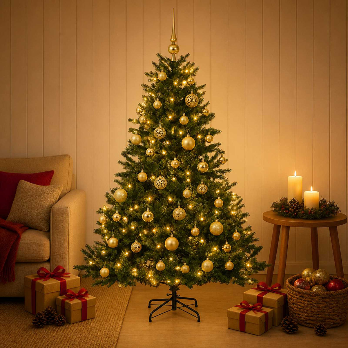 Dirbtinė kalėdinė eglutė su rutuliuku 150 cm 150 LED