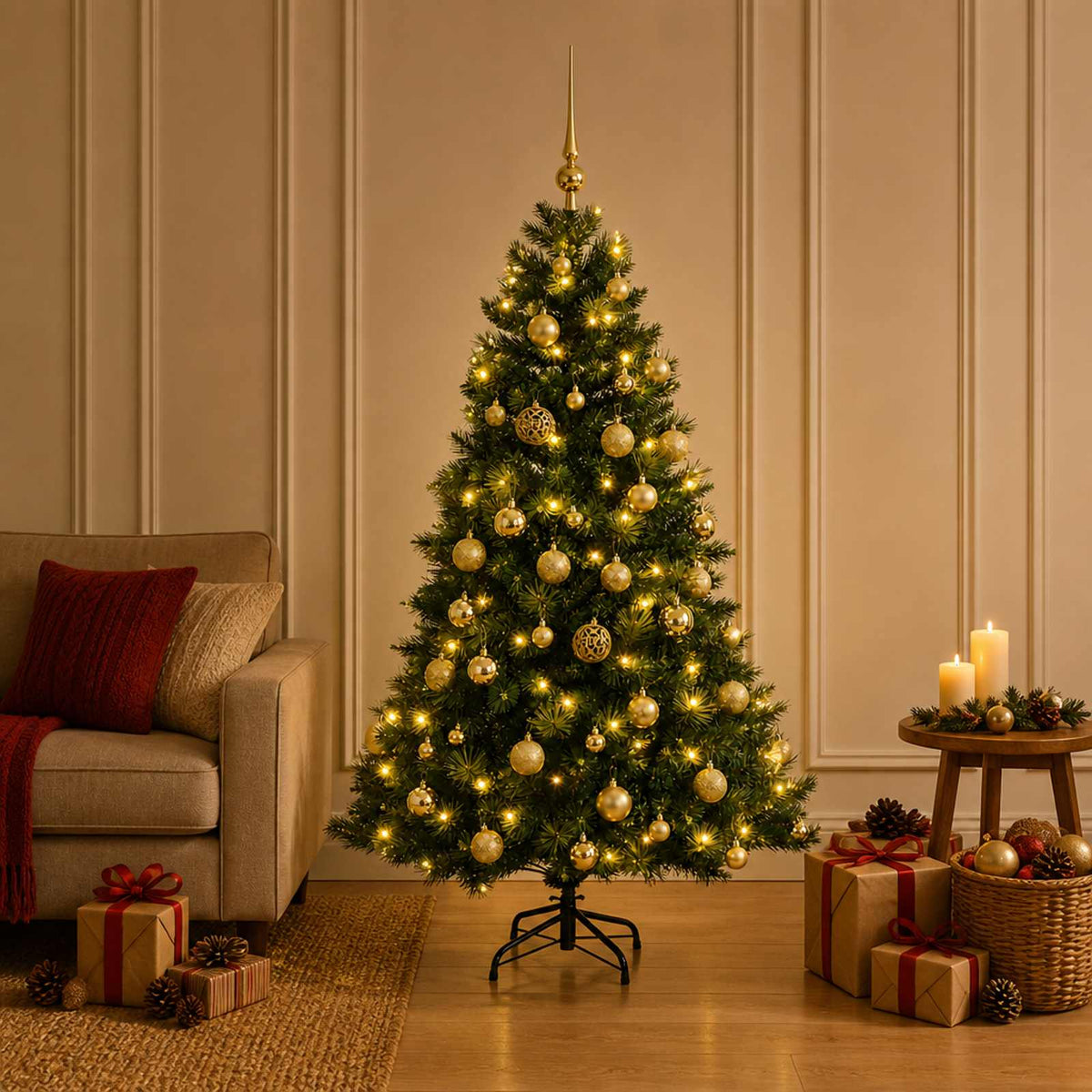Dirbtinė kalėdinė eglutė su rutuliuku 150 cm 150 LED