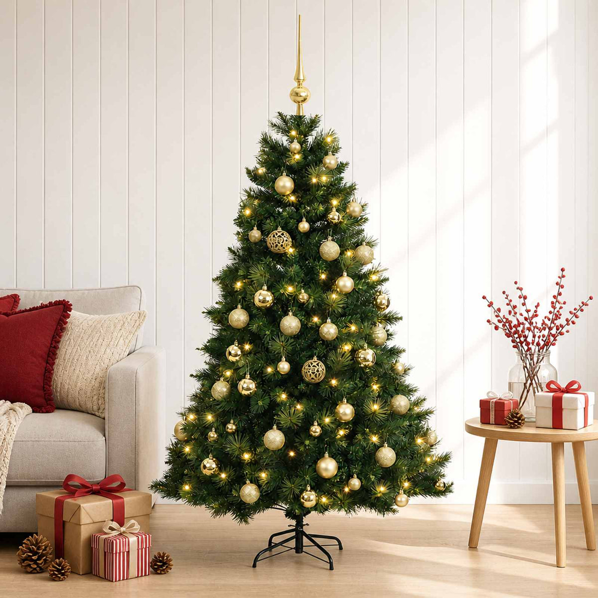 Dirbtinė kalėdinė eglutė su rutuliuku 120 cm 150 LED