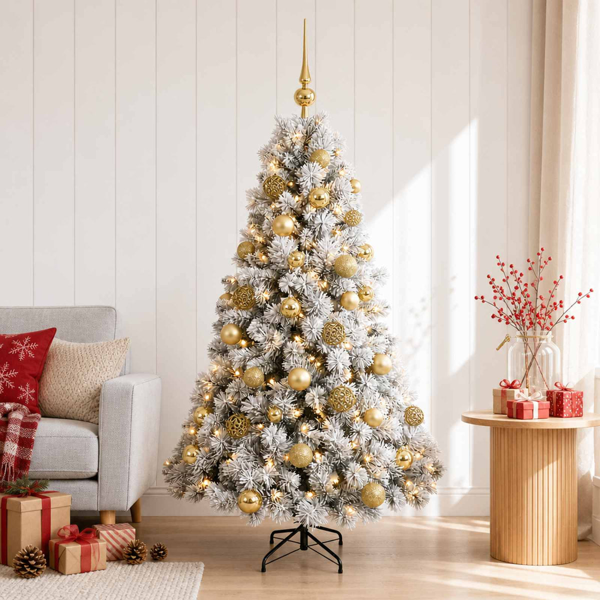 Dirbtinė kalėdinė eglutė su rutuliuku 120 cm 150 LED