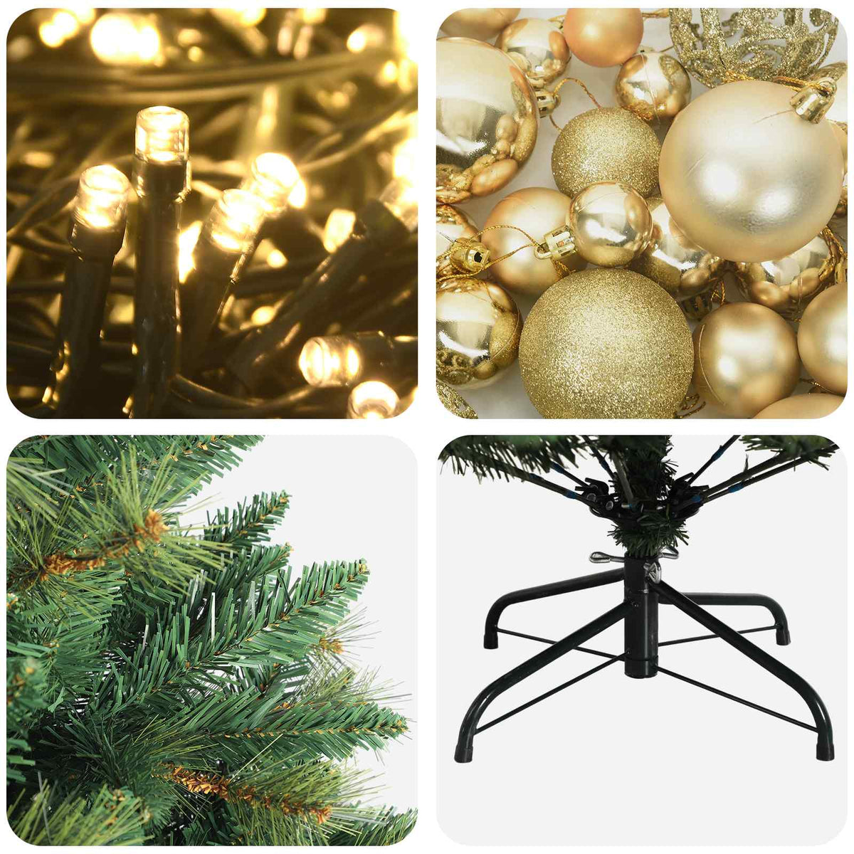 Dirbtinė Kalėdų eglutė su burbulais 120 cm 150 LED Šilta balta