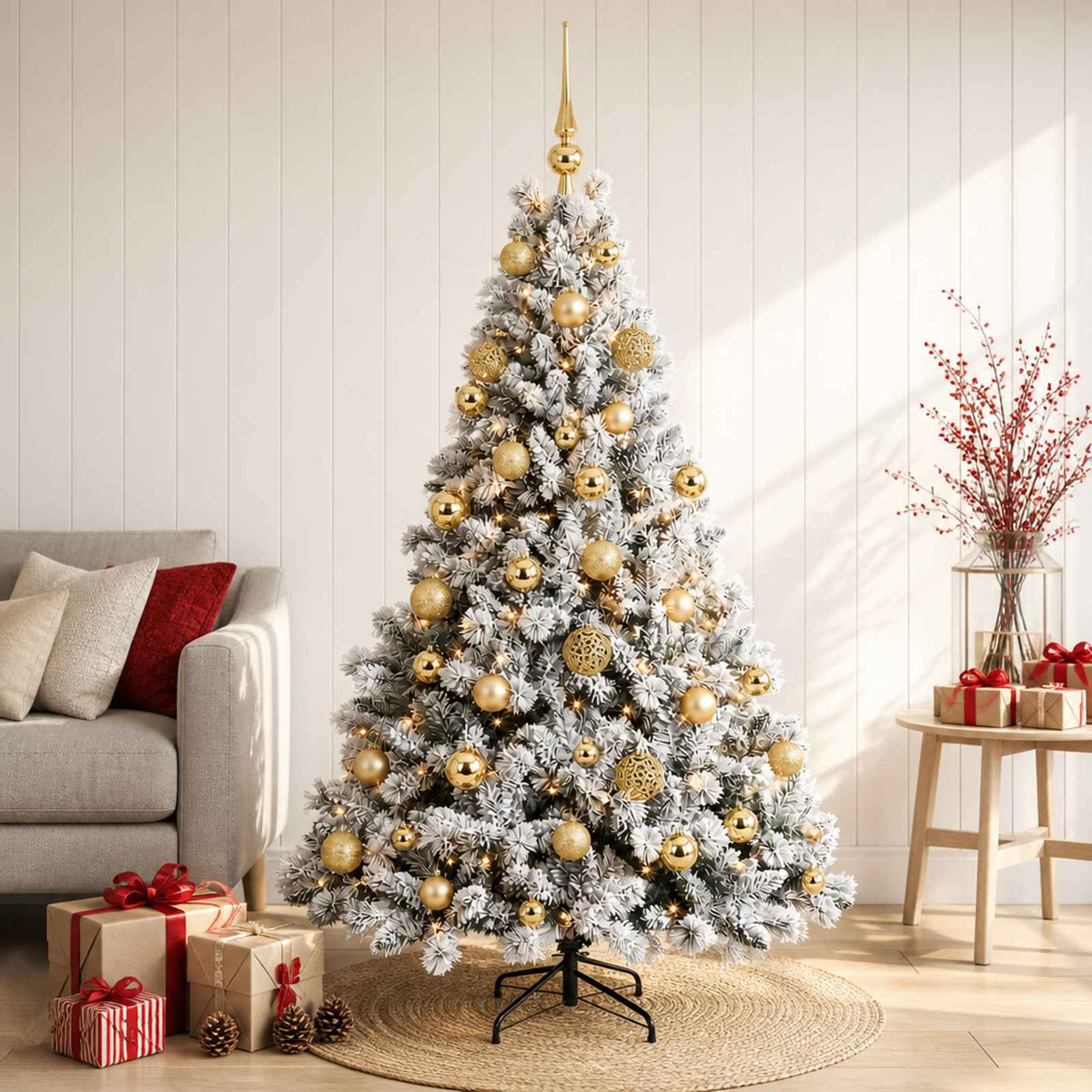 Dirbtinė Kalėdų eglutė su burbulais 120 cm 150 LED Šilta balta