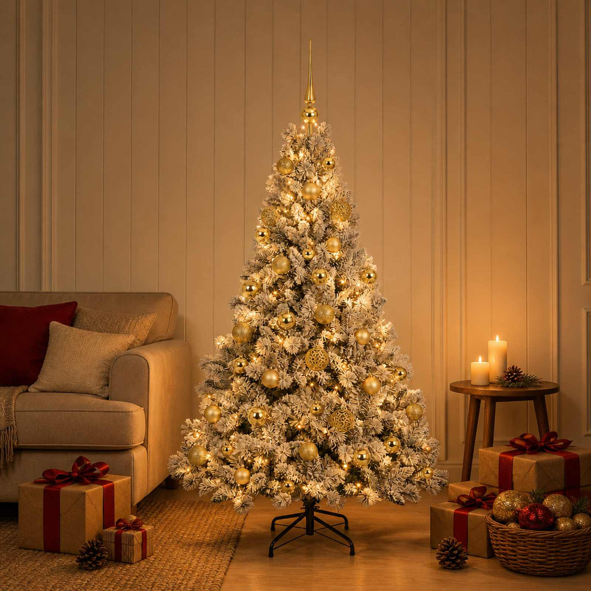 Dirbtinė Kalėdų eglutė su burbulais 120 cm 150 LED Šilta balta