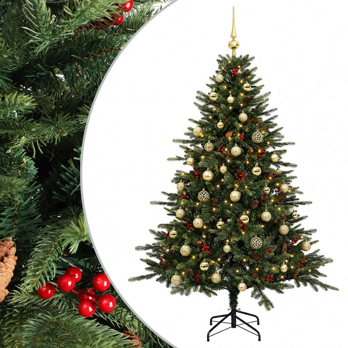 Dirbtinė kalėdinė eglutė su rutuliuku 120 cm 150 LED