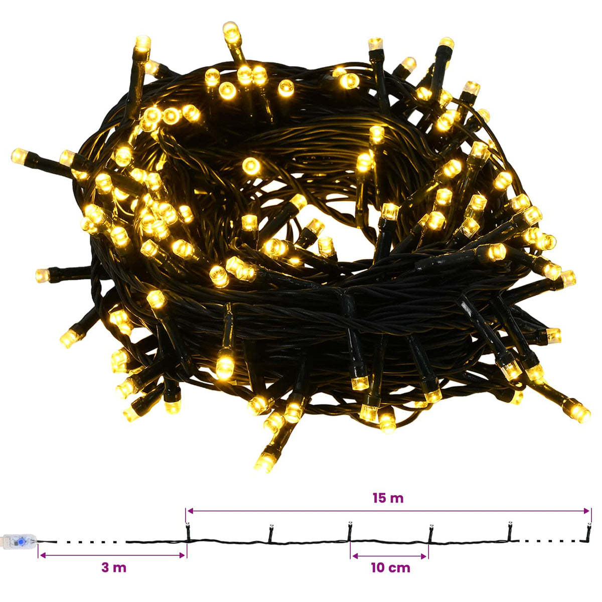 Dirbtinė kalėdinė eglutė su rutuliuku 150 cm 150 LED
