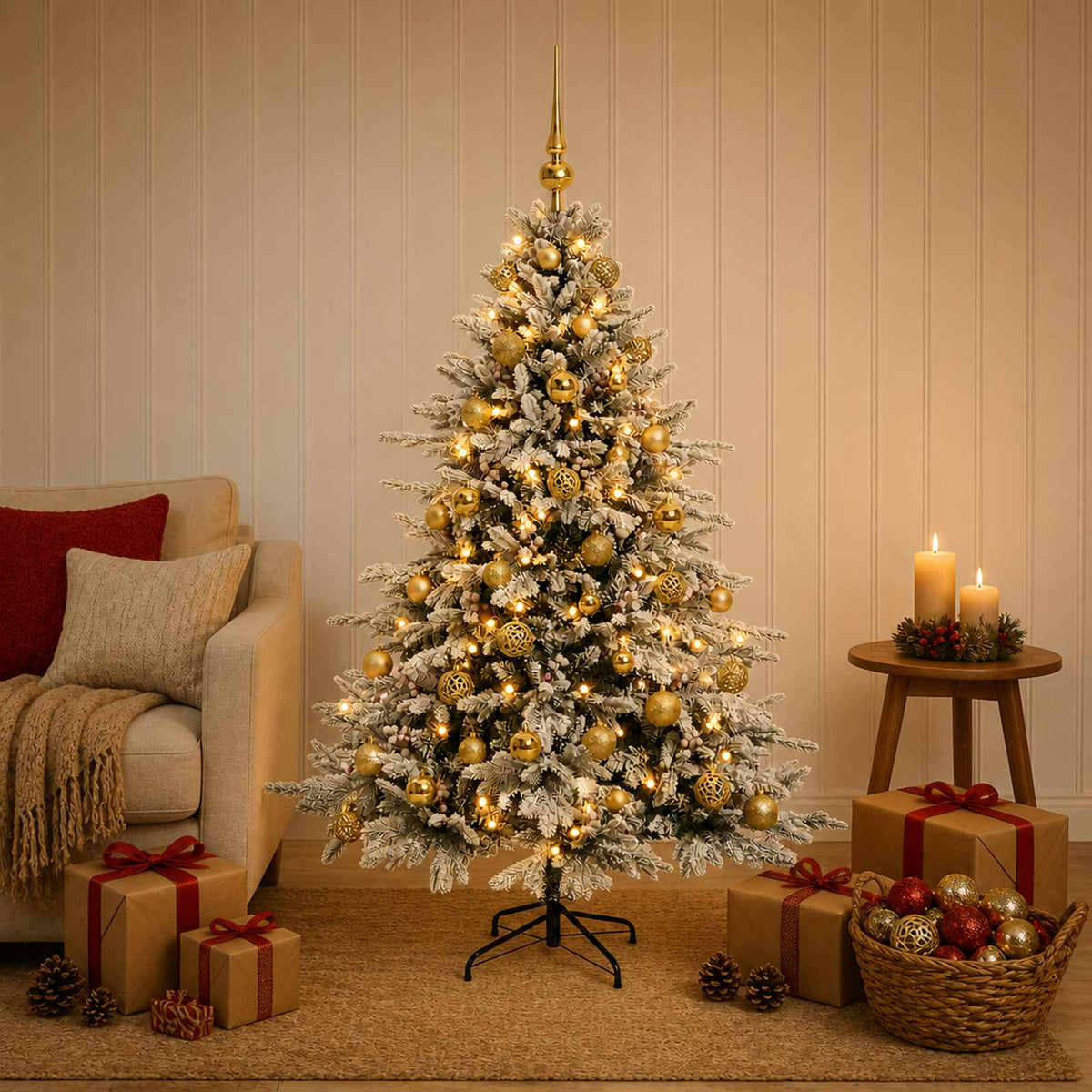 Dirbtinė kalėdinė eglutė su rutuliuku 120 cm 150 LED