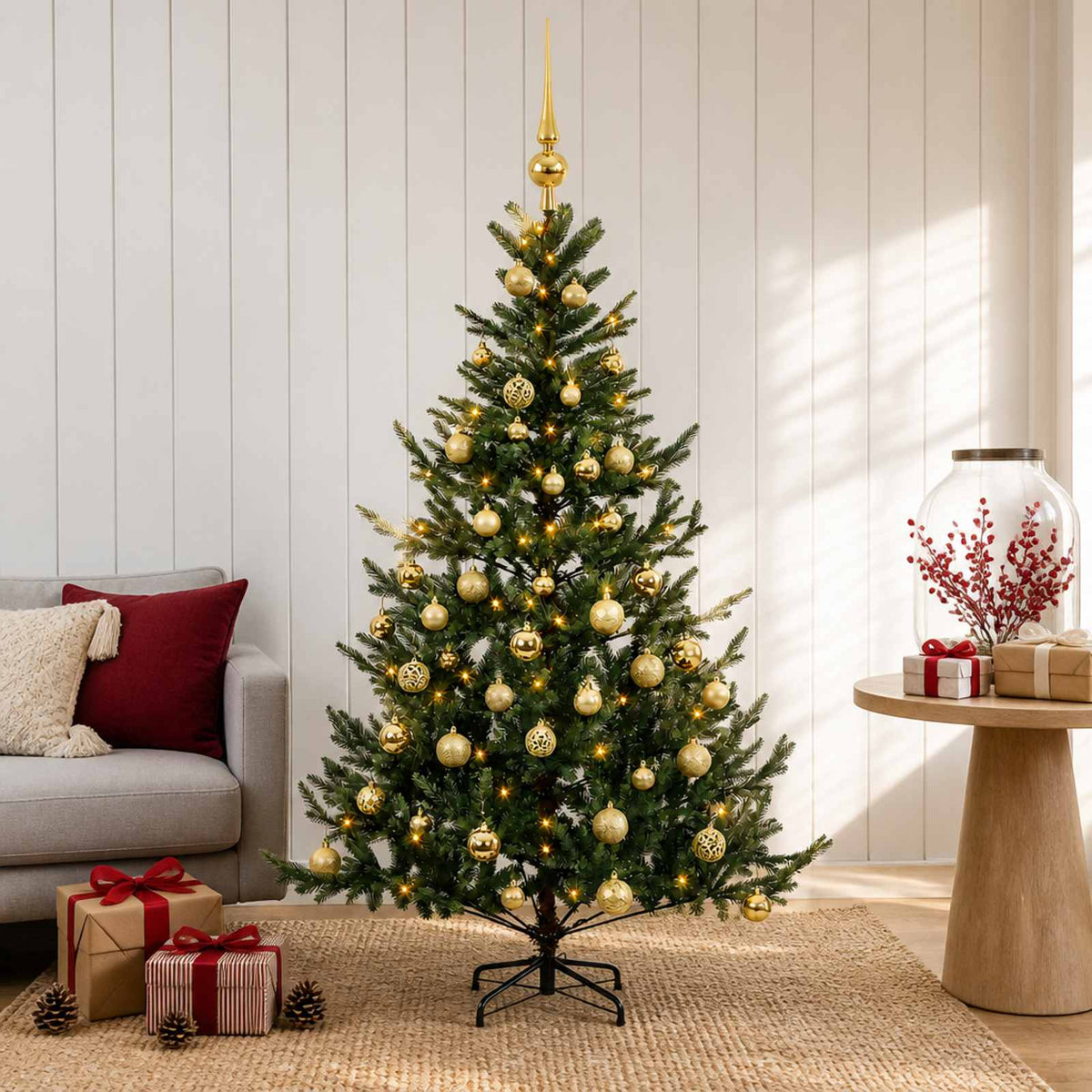 Dirbtinė kalėdinė eglutė su rutuliuku 150 cm 150 LED