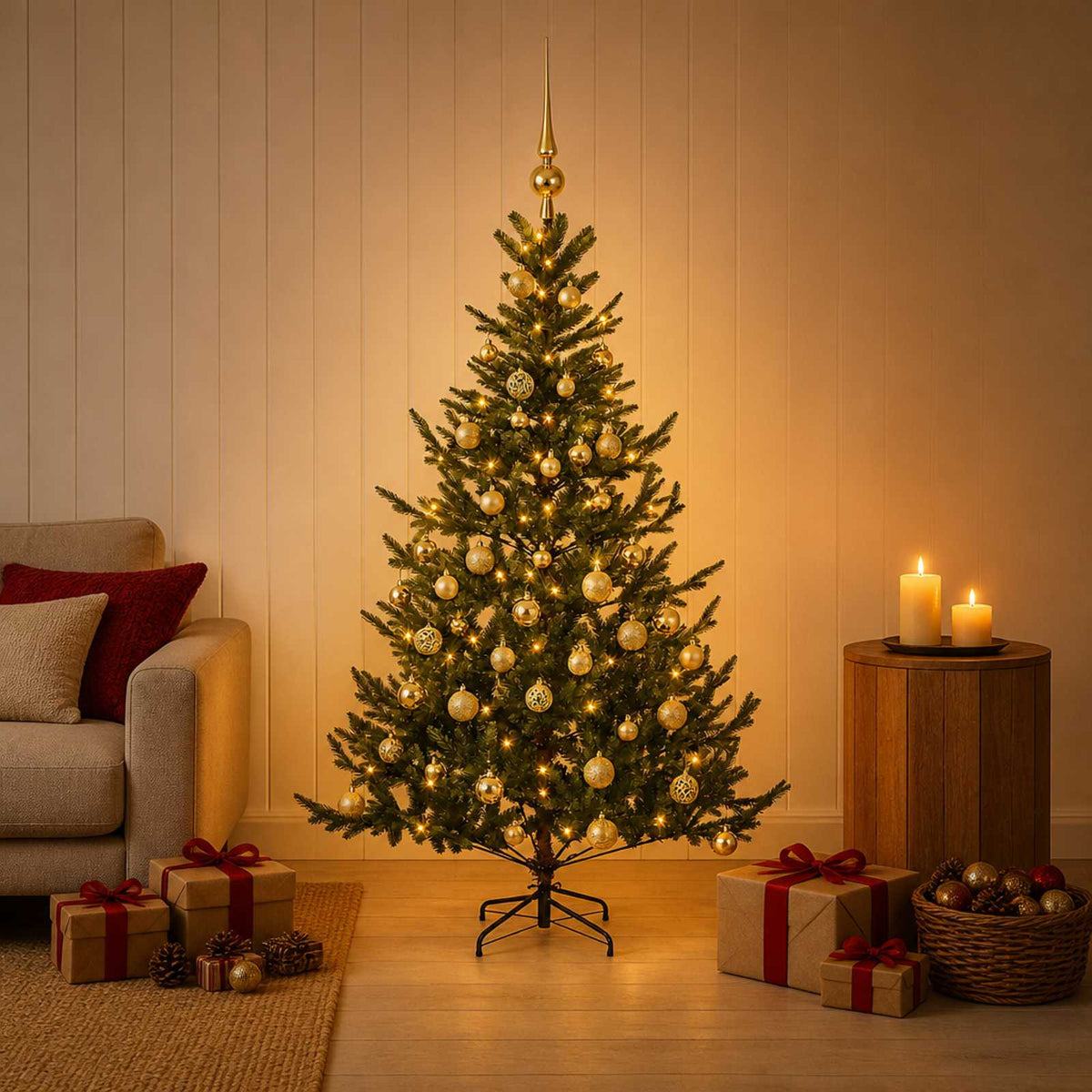 Dirbtinė kalėdinė eglutė su rutuliuku 150 cm 150 LED