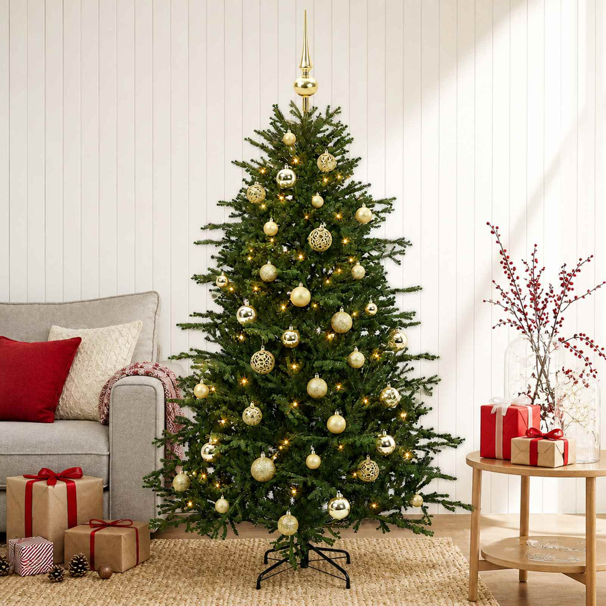 Dirbtinė kalėdinė eglutė su rutuliuku 150 cm 150 LED