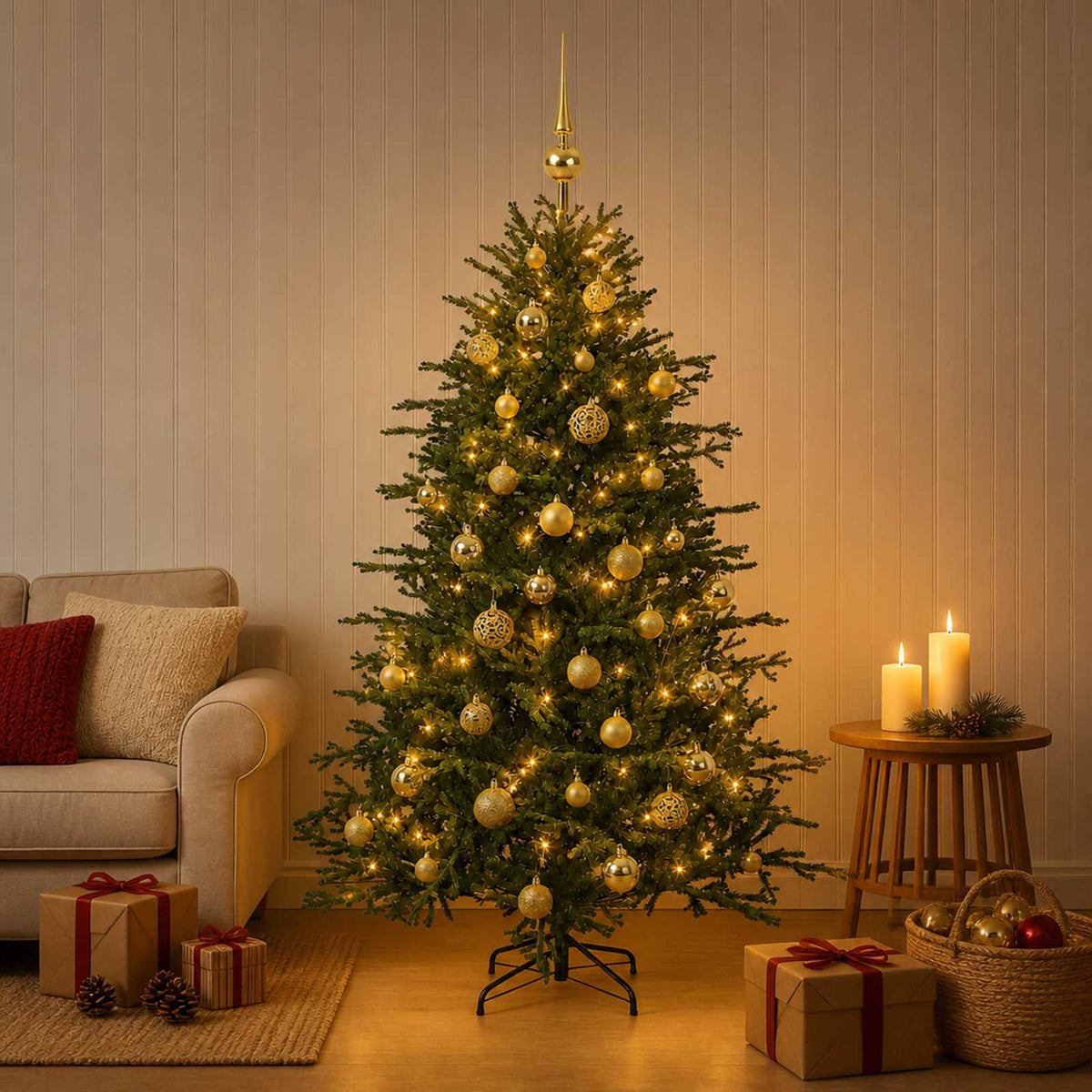 Dirbtinė kalėdinė eglutė su rutuliuku 150 cm 150 LED