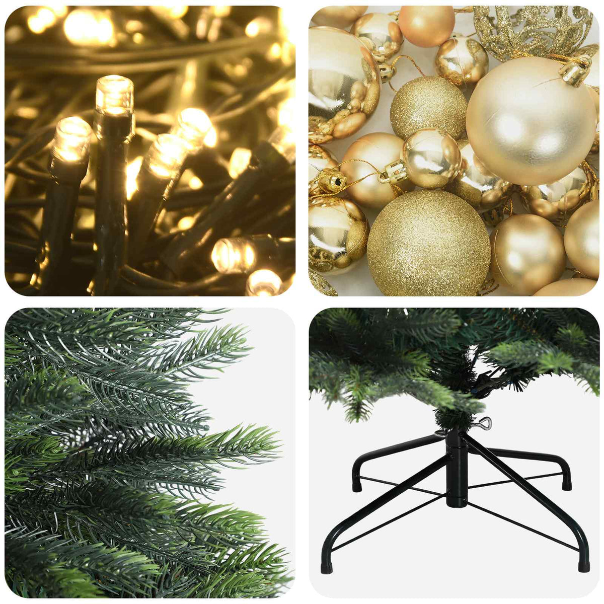 Dirbtinė Kalėdų eglutė su burbulais 120 cm 150 LED Šilta balta