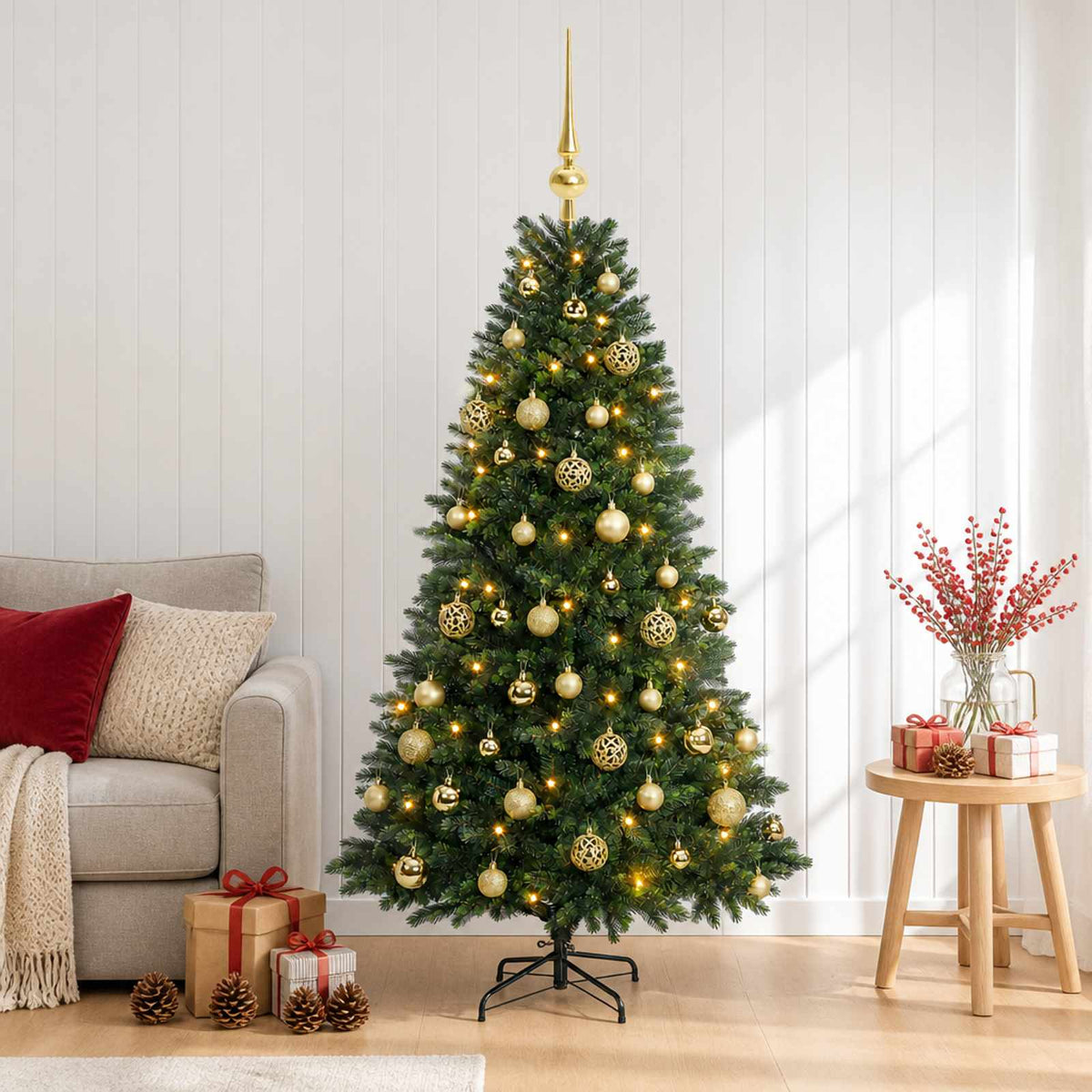 Dirbtinė Kalėdų eglutė su burbulais 150 cm 150 LED Šilta balta