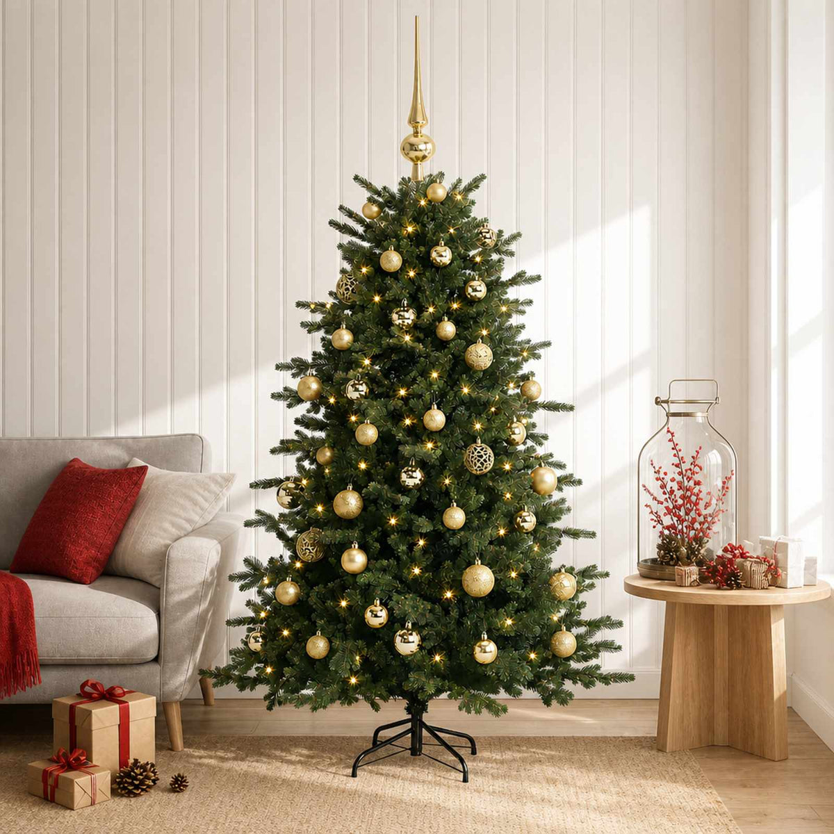 Dirbtinė kalėdinė eglutė su rutuliuku 150 cm 150 LED
