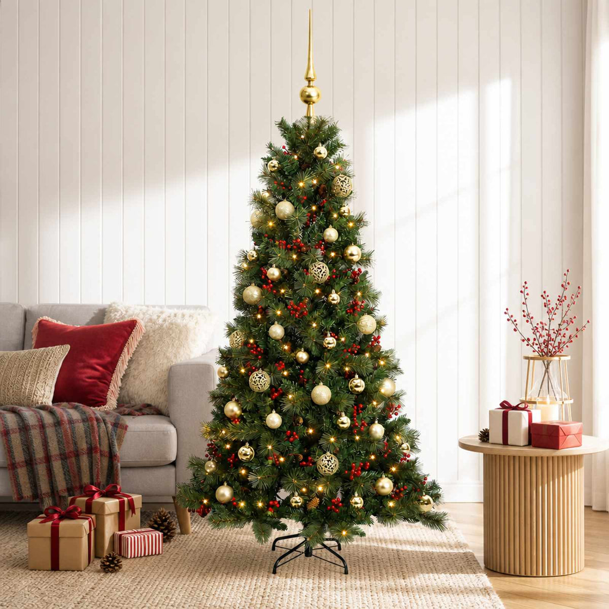 Dirbtinė kalėdinė eglutė su rutuliuku 120 cm 150 LED