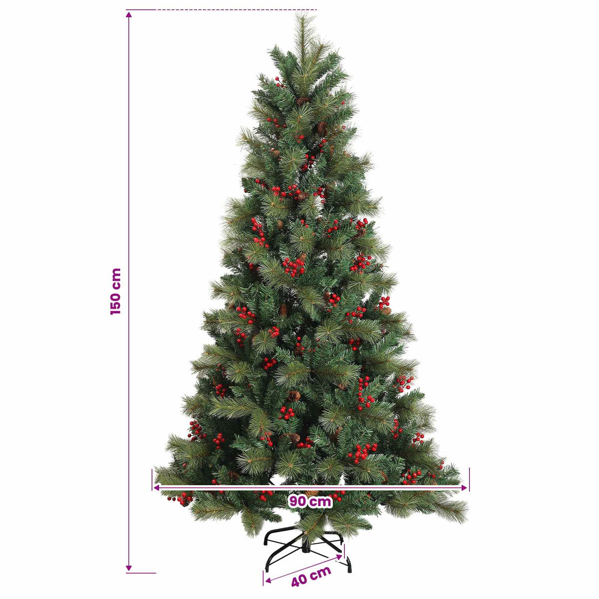 Dirbtinė kalėdinė eglutė su rutuliuku 150 cm 150 LED