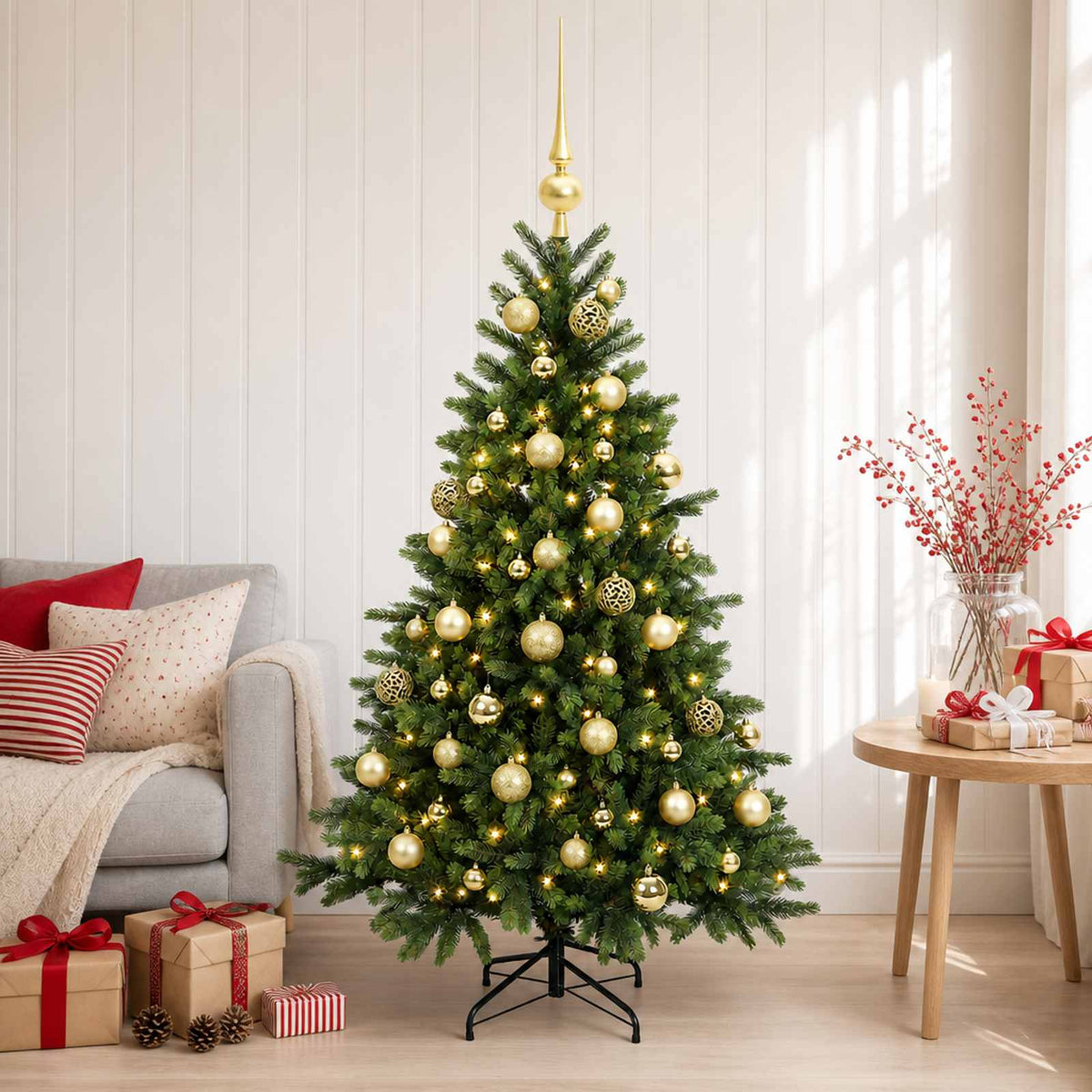 Dirbtinė kalėdinė eglutė su rutuliuku 120 cm 150 LED