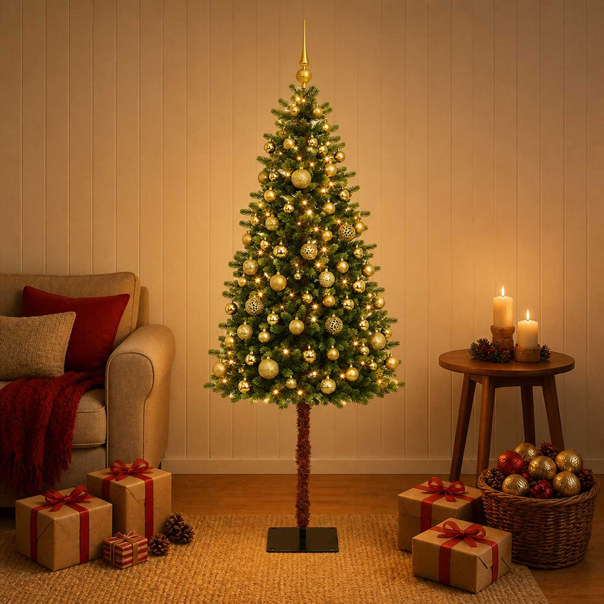 Dirbtinė Kalėdų eglutė su burbulais 120 cm 150 LED Šilta balta