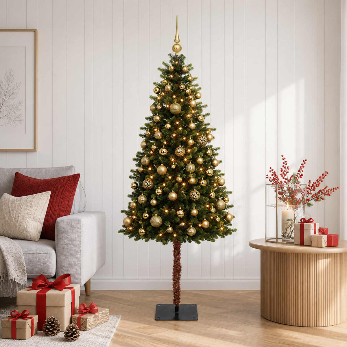 Dirbtinė Kalėdų eglutė su burbulais 150 cm 150 LED Šilta balta