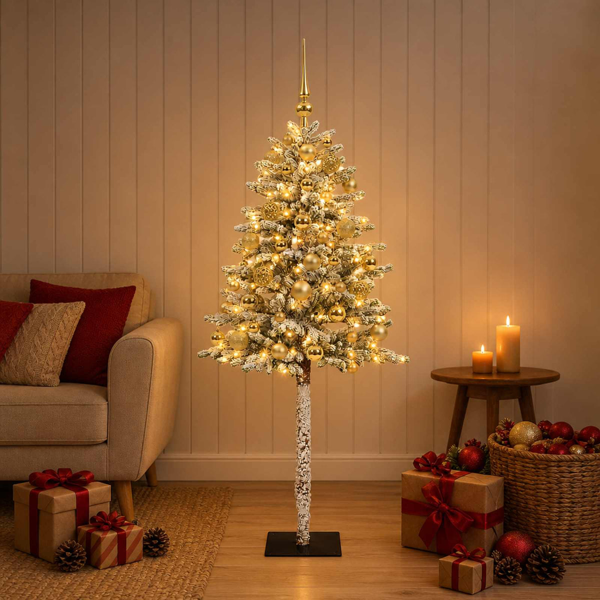 Dirbtinė Kalėdų eglutė su burbulais 120 cm 150 LED Šilta balta