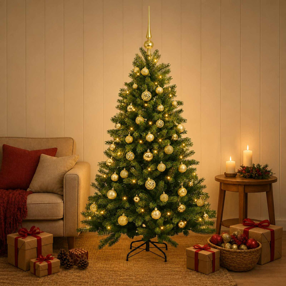 Dirbtinė Kalėdų eglutė su burbulais 150 cm 150 LED Šilta balta