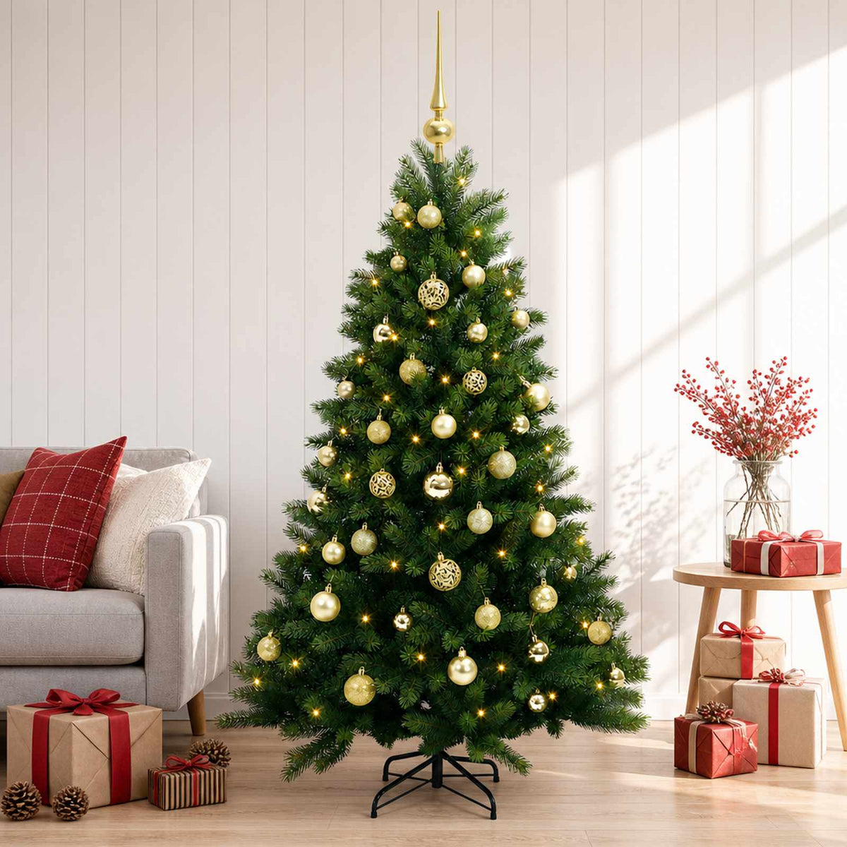 Dirbtinė Kalėdų eglutė su burbulais 150 cm 150 LED Šilta balta