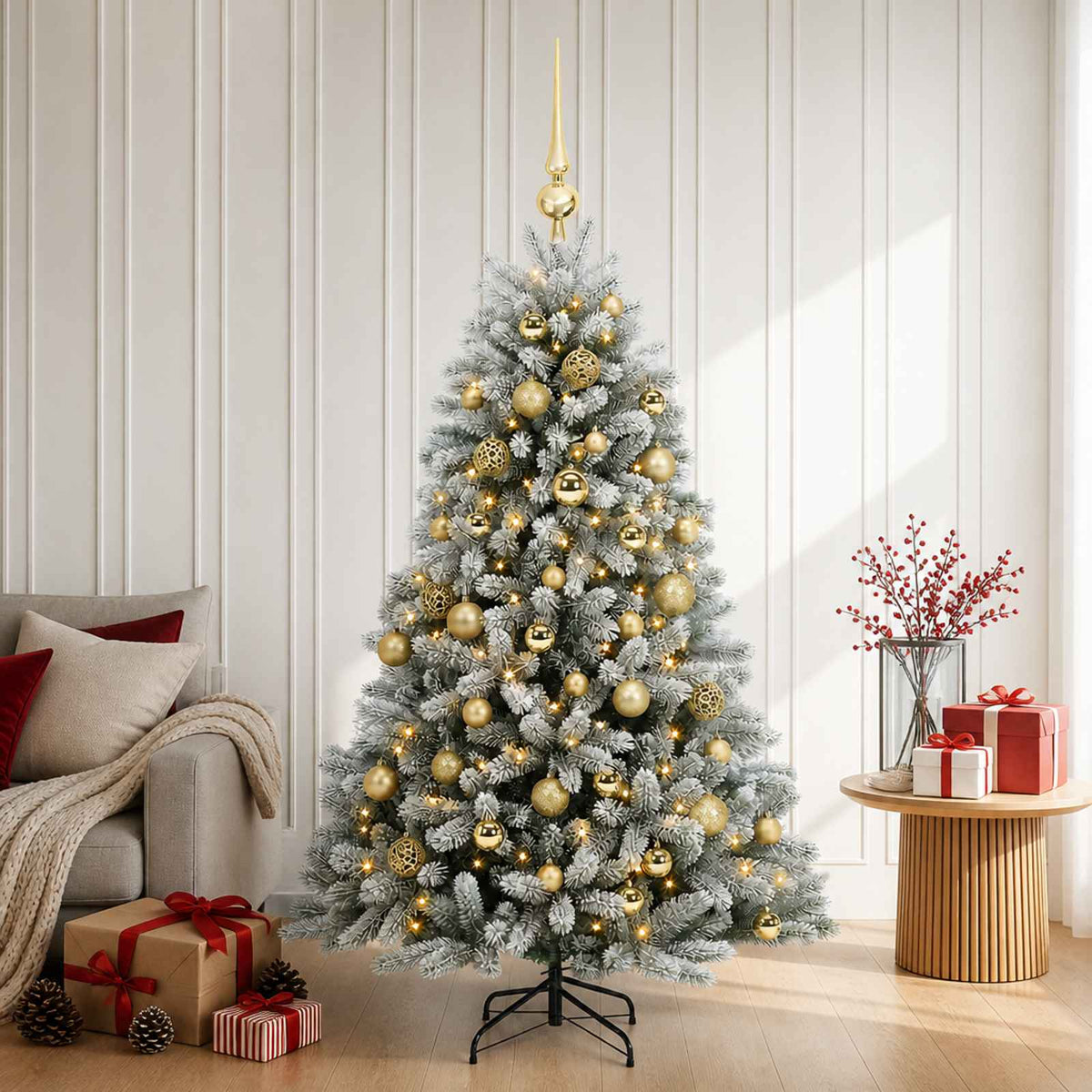 Dirbtinė Kalėdų eglutė su burbulais 150 cm 150 LED Šilta balta