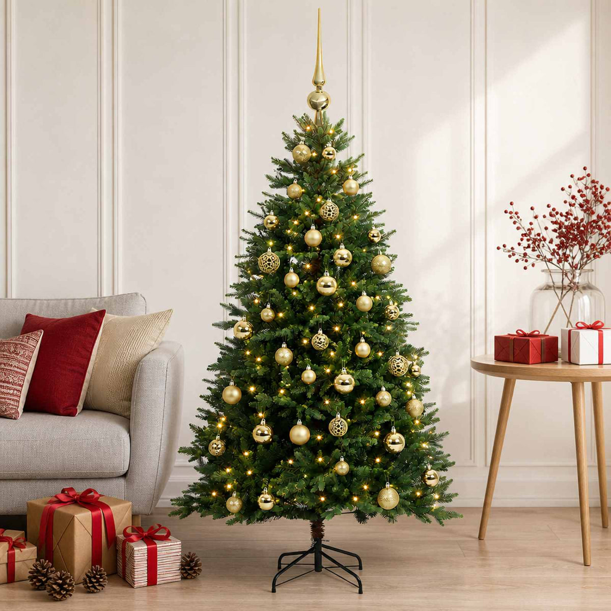 Dirbtinė Kalėdų eglutė su burbulais 150 cm 150 LED Šilta balta