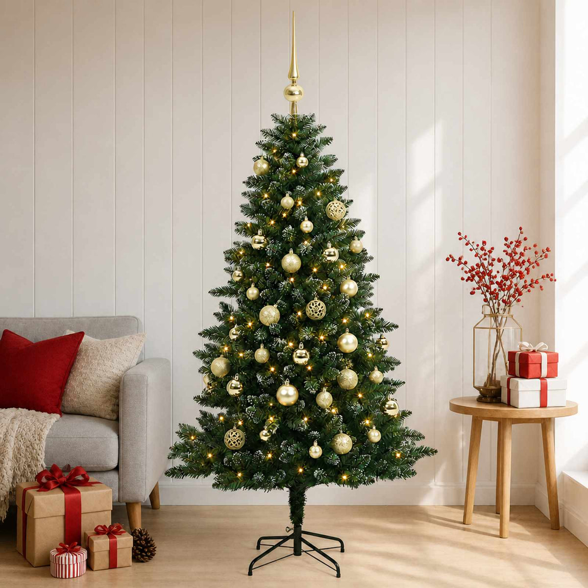 Dirbtinė Kalėdų eglutė su burbulais 120 cm 150 LED Šilta balta