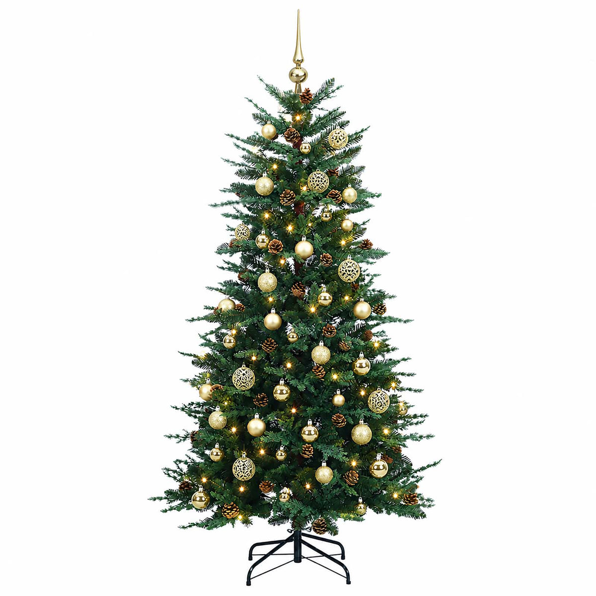 Dirbtinė Sulankstoma Kalėdų Eglutė 150 cm 150 LED Šilta balta