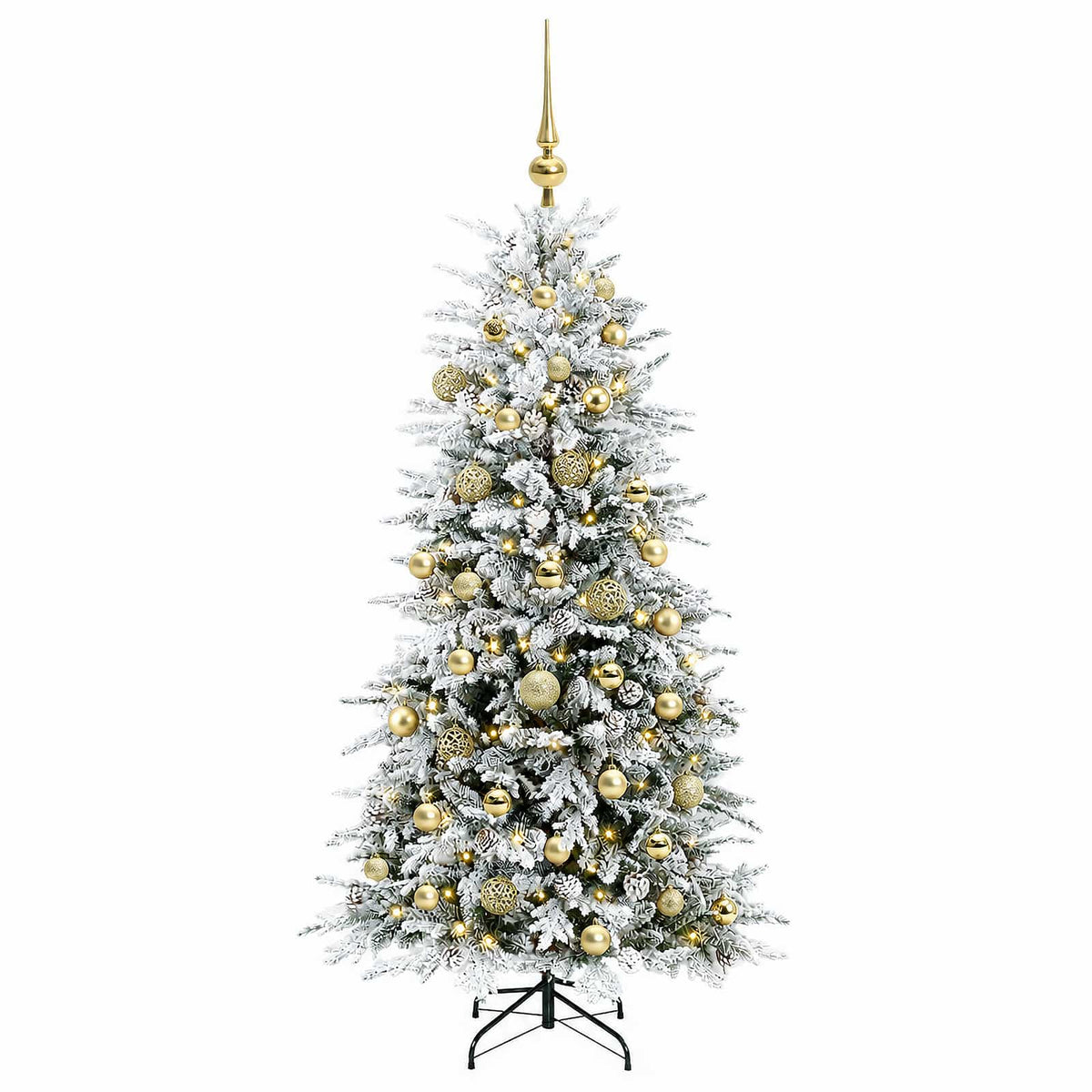 Dirbtinė Sulankstoma Kalėdų Eglutė 120 cm 150 LED Šilta balta