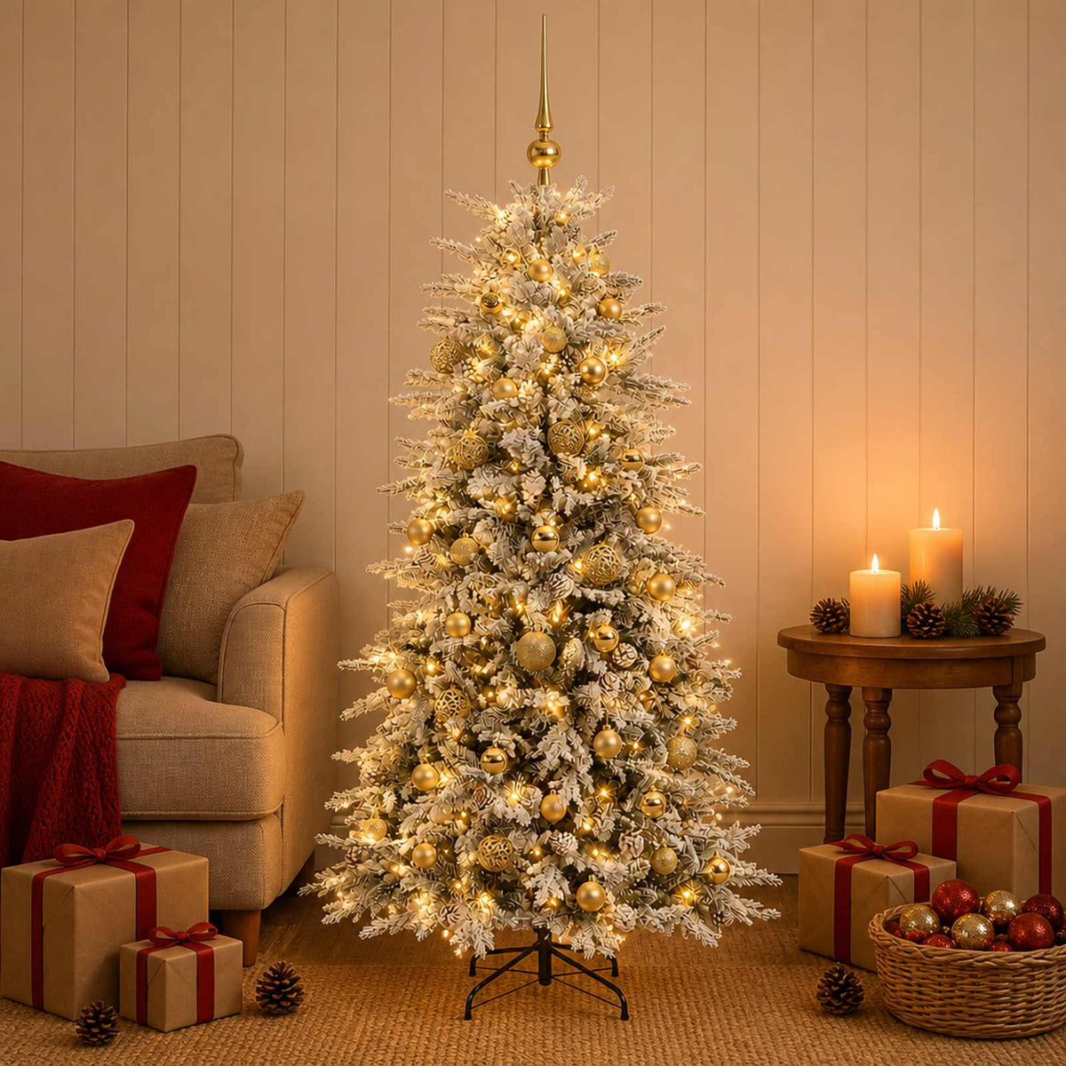 Dirbtinė Sulankstoma Kalėdų Eglutė 120 cm 150 LED Šilta balta