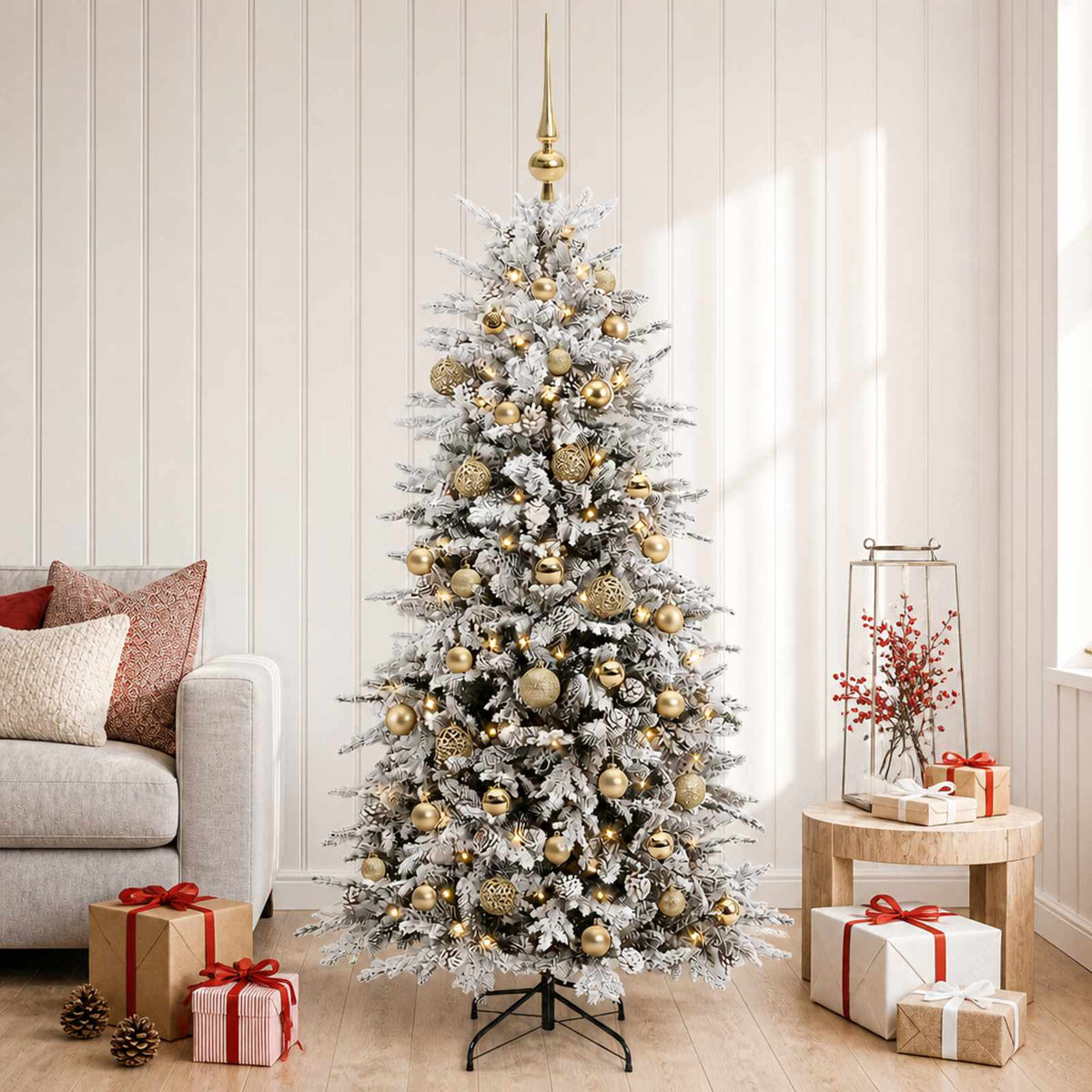 Dirbtinė Sulankstoma Kalėdų Eglutė 120 cm 150 LED Šilta balta