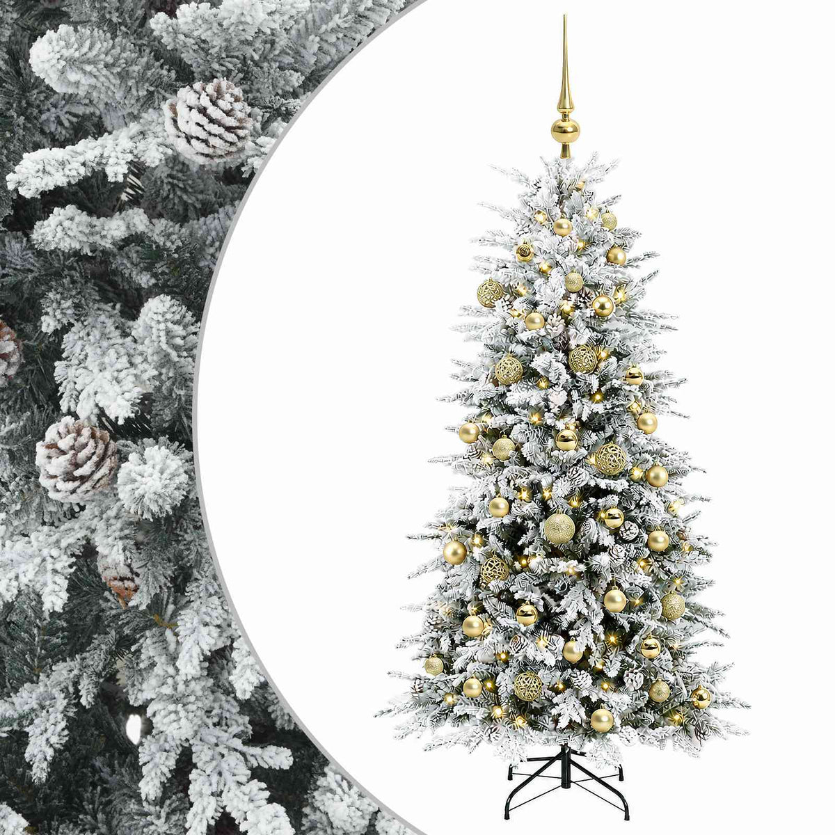 Dirbtinė Sulankstoma Kalėdų Eglutė 150 cm 150 LED Šilta balta
