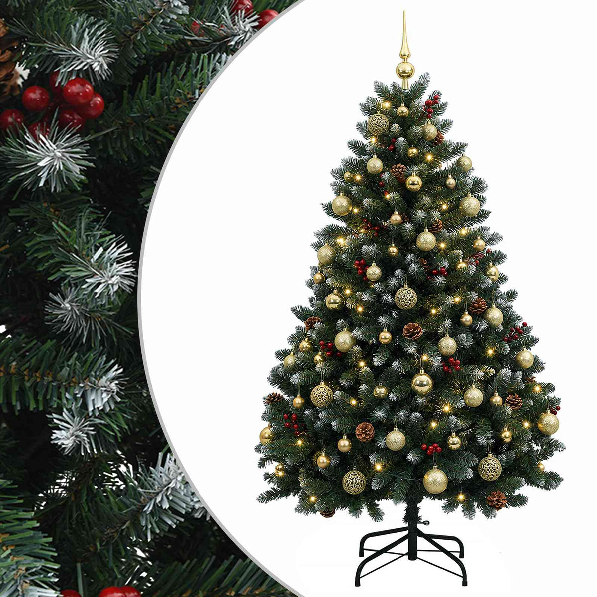 Dirbtinė kalėdinė eglutė, žalia, su žaisliuku 150 cm 150 LED