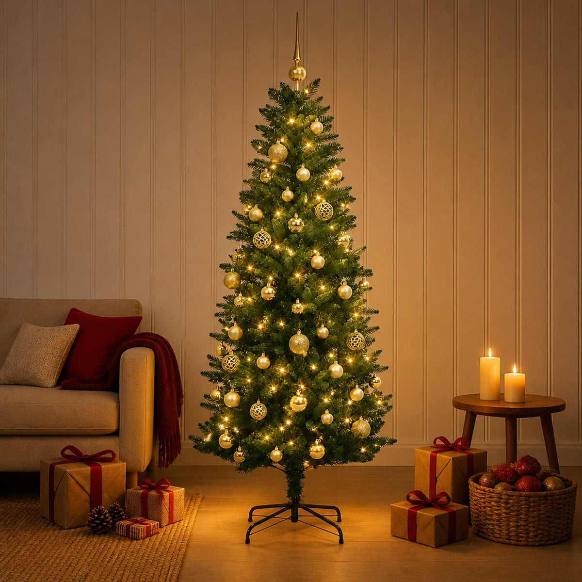 Dirbtinė Kalėdų eglutė su burbulais 120 cm 150 LED Šilta balta