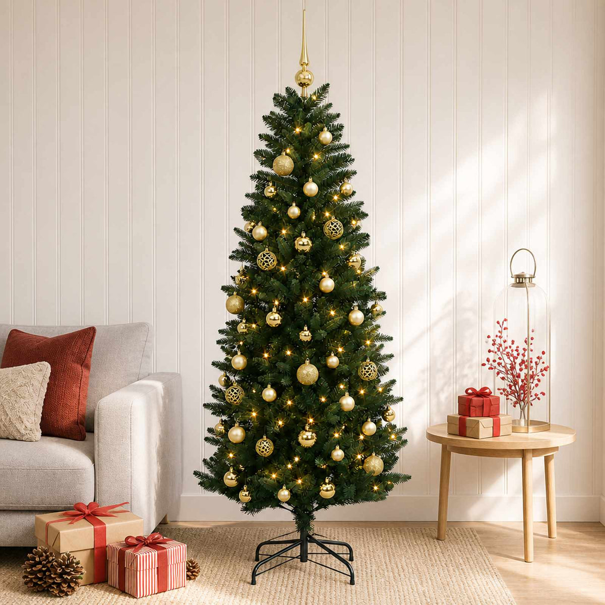 Dirbtinė Kalėdų eglutė su burbulais 150 cm 150 LED Šilta balta