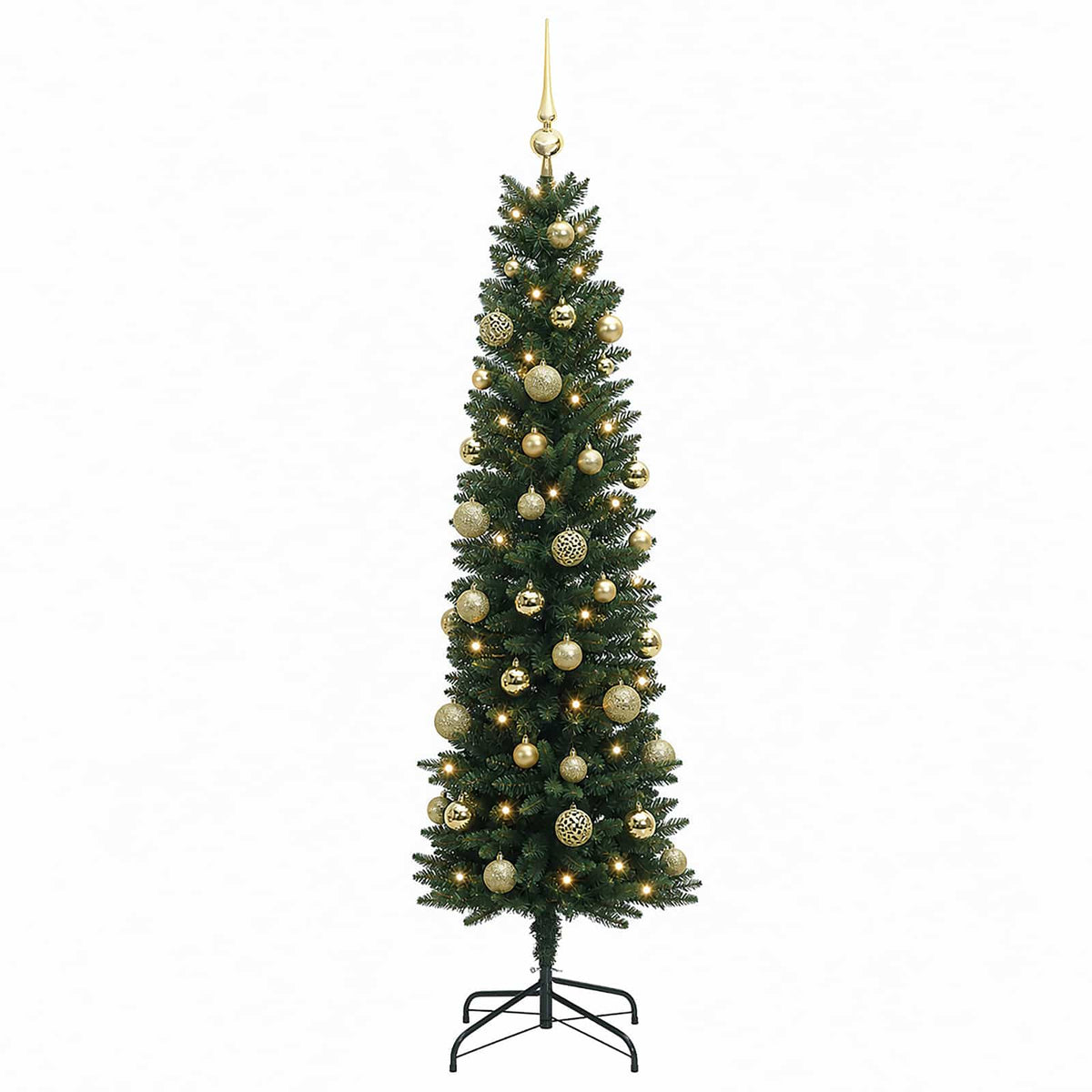 Dirbtinė siaura kalėdinė eglutė su žaisliuku 150 cm 150 LED
