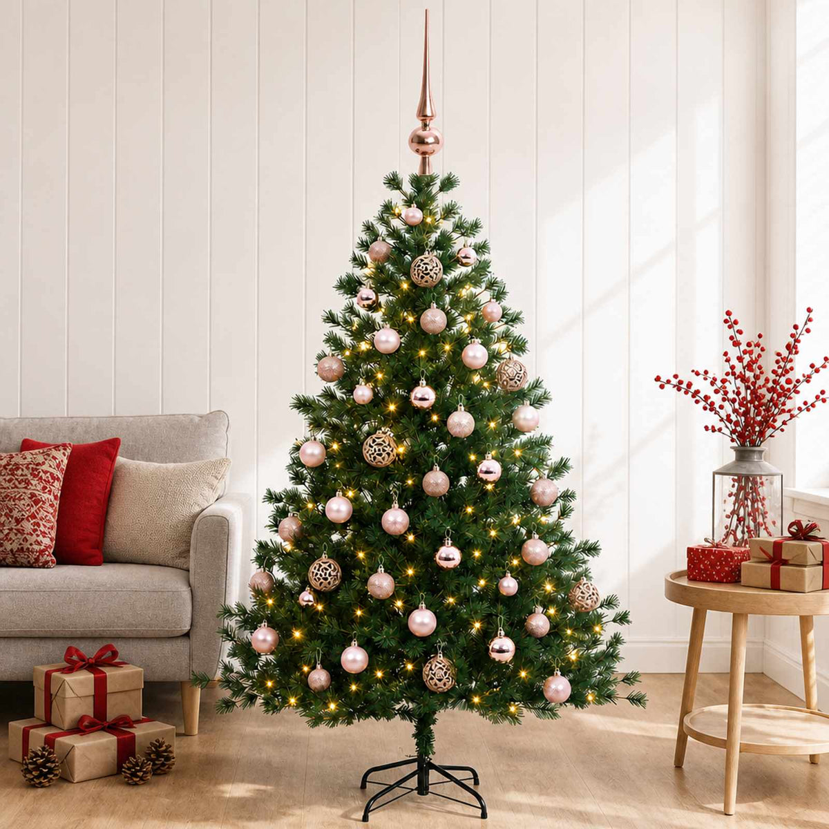 Dirbtinė kalėdinė eglutė su rutuliuku 120 cm 150 LED