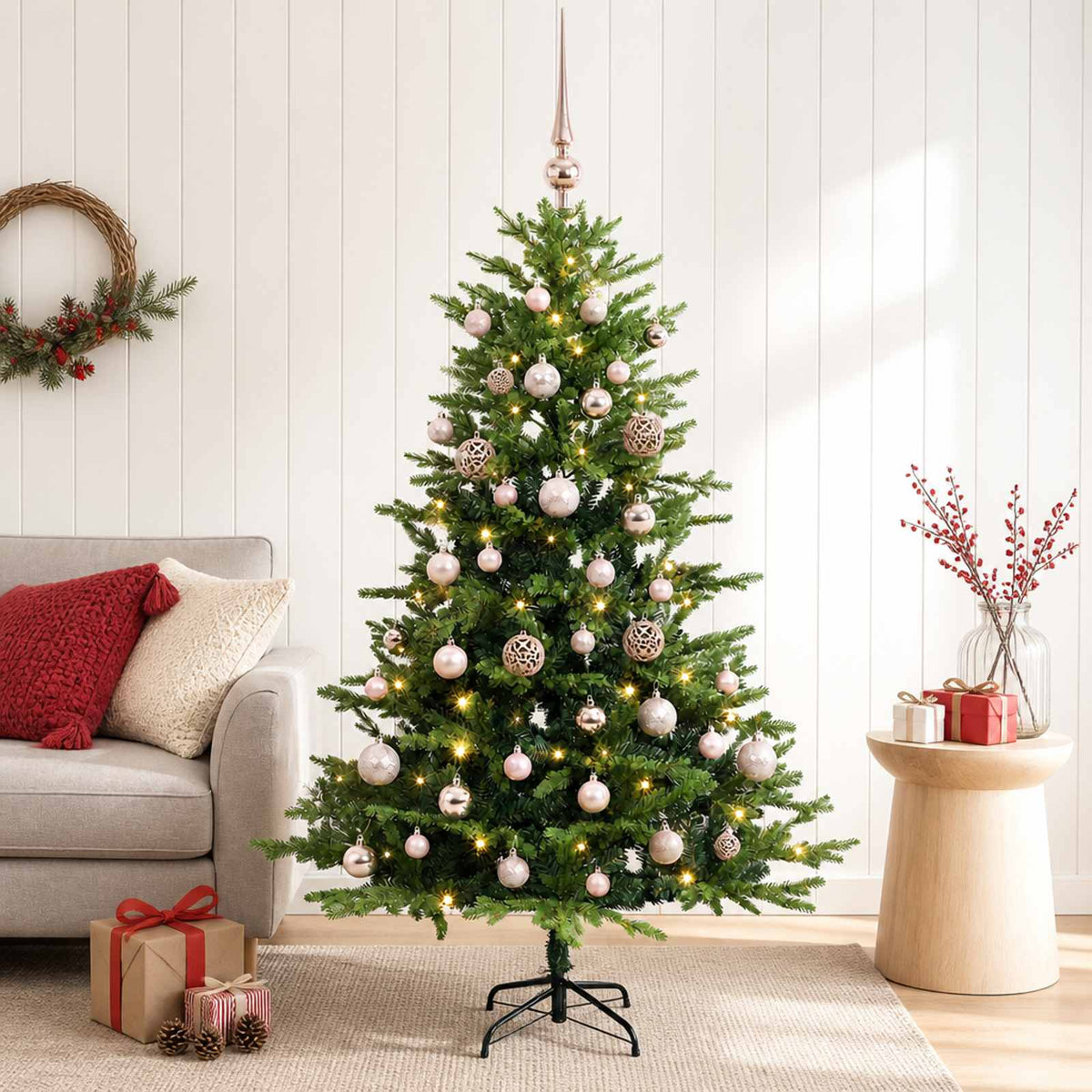 Dirbtinė Kalėdų eglutė su burbulais 150 cm 150 LED Šilta balta
